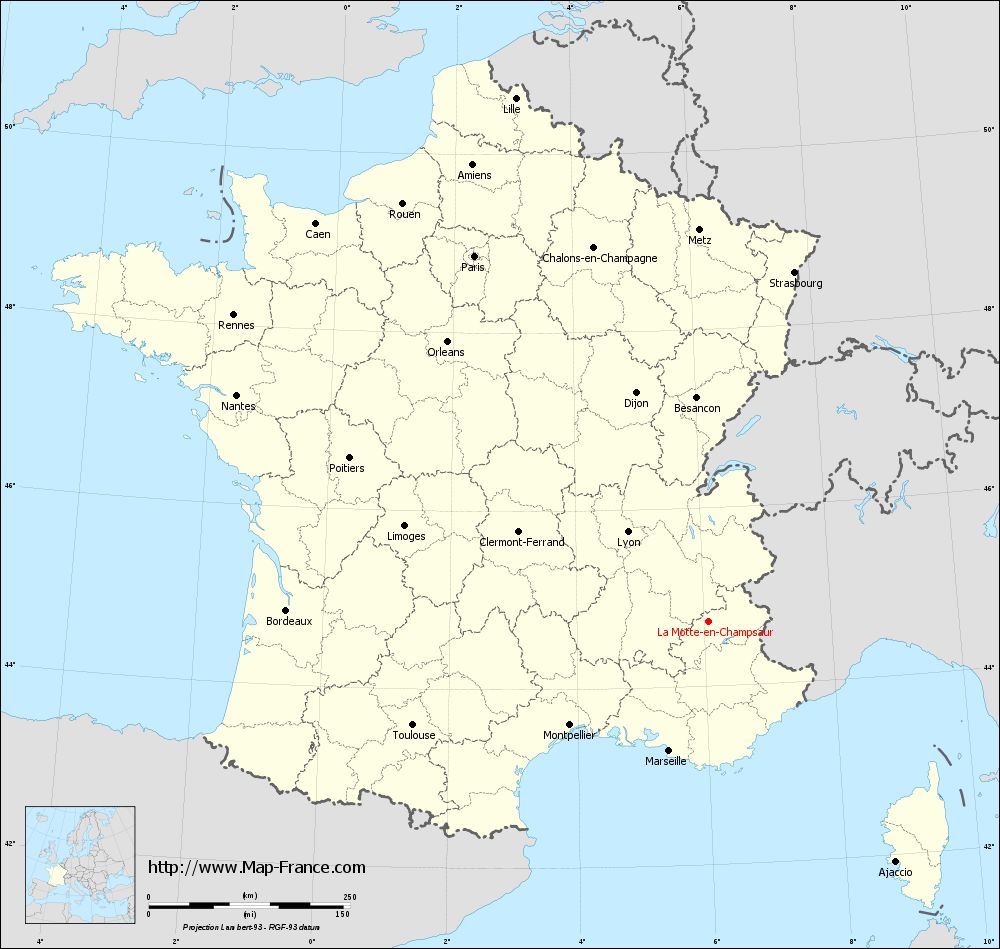 Carte administrative of La Motte-en-Champsaur